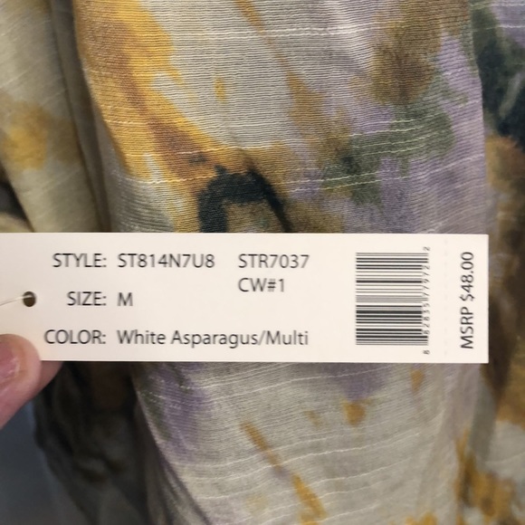 NEW Zac & Rachel Woman Peasant Blouse Yellow Tie Dye Ruffle Cropped - Picture 4 of 6